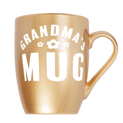 Elanze Designs Mother's Day Appreciation Coffee Cup Mug 10 Ounce Ceramic With Shimmery Metallic Finish Grandma's Mug Vegas Gold