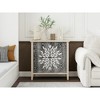 2-Door Carved Storage Cabinet with Adjustable Shelf, Accent Furniture for Living Room, Hallway, Kitchen - 4 of 4