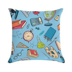 Education Icon Doodle Pillow Covers 18x18 Decorative Throw Pillows Soft Square Cushion Covers for Couch Sofa Bedroom - 1 of 1