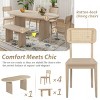 6 Piece Dining Table Set with Bench, Solid Wood Oval Table for 6, Farmhouse Style, 71in Table -Cuddlewood - 2 of 4