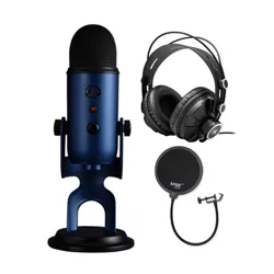 Blue Microphones Yeti USB Microphone Bundle with Headphones and Pop Filter