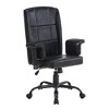 VECELO Ergonomic Leather Office Chair, Adjustable Swivel Desk Chair with Armrests & Lumbar Support, Black/Brown - 2 of 4