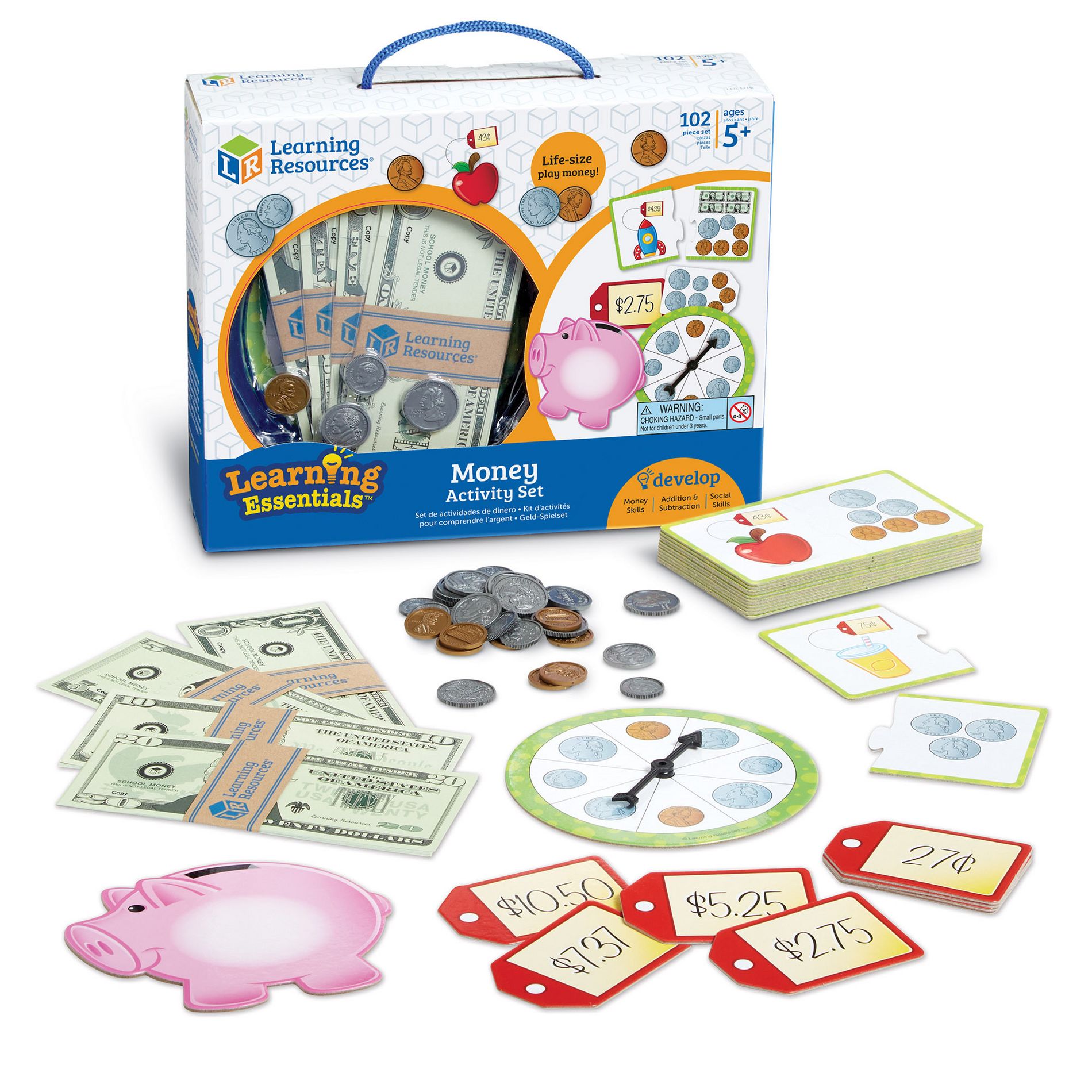 Learning Resources Money Activity Set - 102pc, Play Money for Kids, Back to School Must-Have Supplies, Ages 5+
