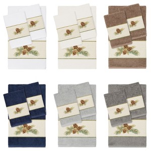 Linum Home Textiles 100% Turkish Cotton PIERRE Embellished Towel Set - 1 of 2