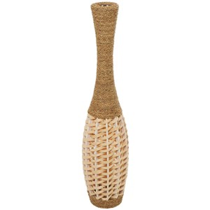 40'' x 7'' Tall Seagrass Woven Floor Vase Brown - Olivia & May: Handmade Bohemian Decor, Indoor Use - 1 of 4