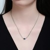 Guili Sterling Silver Silver Plated Solitaire Necklace with Emerald Green or Blue Sapphire Cubic Zirconia Offers Rich Color and Elegant Sparkle - 3 of 4