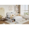 Bed Frame with Storage Headboard, Kids Bed Frame with 2 Drawers, Boucle Upholstered Platform Bed with Bookcase, No Box Spring Needed, Easy Assembly - 3 of 4