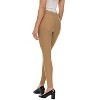 Premium Women's Stretch Ponte Pants With 5 Stylish Pockets - Perfect for Wear to Work - Dressy Leggings MS-1000 Tan Medium - 2 of 3