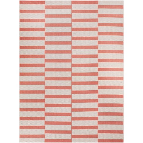 7'x10' Staggered Blocks Outdoor Rug Orange - Project 62™