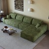 MAYEERTY 135" Cloud L-Shape Sofa Green - 135" Green L-Shape, Corduroy, No Assembly, Fits Conference Room - 2 of 4