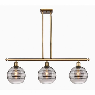 Rochester - 3 Light Stem Hung Island In Industrial Style-10.38 Inches Tall and 36 Inches Wide