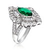 Ross-Simons 1.50 Carat Simulated Emerald and 1.70 ct. t.w. CZ Ring in Sterling Silver - 3 of 4