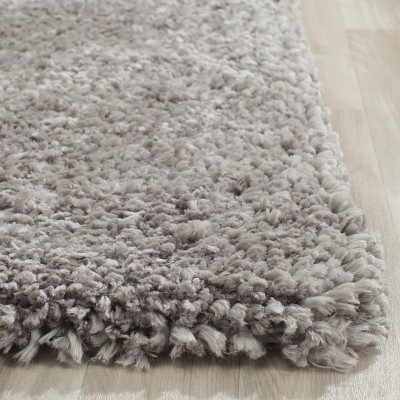 Silver Hand-Tufted Wool Shag Rug, 2' x 3'