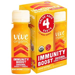 Vive Organic Immunity Boost Original Ginger & Turmeric Shot - 4ct/2 fl oz - 1 of 4