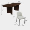 67 inch V-shaped Base Oval Natural Wood Color Dining Table with 6 Dining chairs Suitable for Dining Room and Living Room - 4 of 4