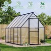 Aluminum-Framed Polycarbonate Greenhouse, Heavy Duty, with Quick Setup Structure and Roof Vent, Large Enhanced Aluminum GreenhouseKit for Outdoors - 2 of 4