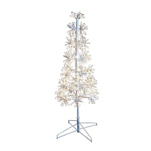 Season's Designs 3 Ft Snowflake Light Cluster Tree with Metal Stand 56 LED Cool White & Blue Flashing Lights Indoor/Outdoor Christmas Decoration - 1 of 1