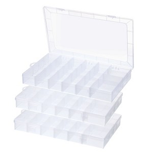 Unique Bargains Plastic Nail Bead Art Supplies Fishing Tools Craft Organizer 13.6x8.6x1.9 Inch 3 Pcs - 1 of 4