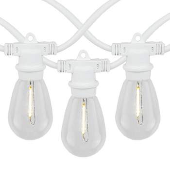 Novelty Lights Warm White LED Edison Lights with 26 Suspended S14 Filament Bulbs 48 Feet