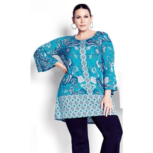 Avenue Women's Plus Size Betsy Placement Tunic - image 1 of 4