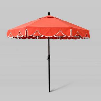 9' Sunbrella Coronado Base Market Patio Umbrella with Push Button Tilt - Bronze Pole - California Umbrella