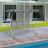 Resenkos 3-Seat Swing Chair, Patio Glider With Adjustable Canopy, Breathable Seat, Steel Frame, Garden, - 3 of 4