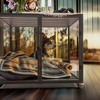 Artloge Modern Extra Large Heavy Duty Dog Crate Tempered Glass Pet Cage with Anti-Rust Aluminum Frame Lockable Casters & Spacious Interior - 4 of 4