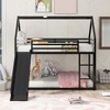 Twin Over Twin House Bunk Bed With Built-in Removable Ladder, Metal Twin Size Bunk Bed, Metal Frame Bunk Bed Frame With Ladders - 2 of 4