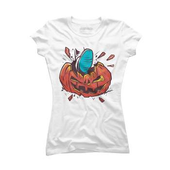 Junior's Design By Humans Halloween smashed pumpkin By BlackBerry55 T-Shirt
