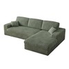 115" Corduroy L-Shaped Sectional Sofa with Reversible Chaise & Pillows - 4 of 4