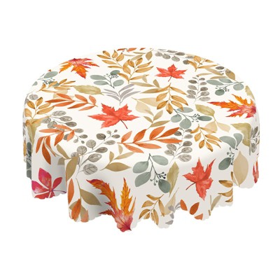 LOVEVOOK Thanksgiving Tablecloth, Round Fall Tablecloth, Pumpkin Table Cloth, Autumn Harvest for Christmas, Holiday, Birthday,Thanksgiving Decor