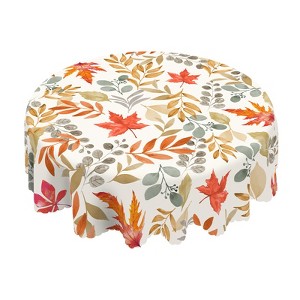 LOVEVOOK Thanksgiving Tablecloth, Round Fall Tablecloth, Pumpkin Table Cloth, Autumn Harvest for Christmas, Holiday, Birthday,Thanksgiving Decor - 1 of 4