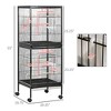 Akoasm 55 Inch Large Canary Parrot Bird Cage & Bird House With Multi-Door And Accessories-Black - 2 of 4