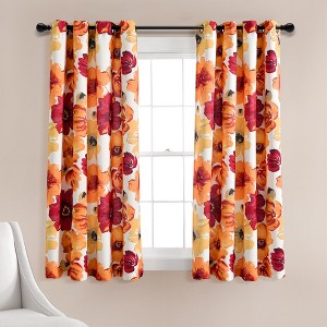 Leah Light Filtering Window Curtain Panels Red/Orange 52X63 Set - 1 of 4