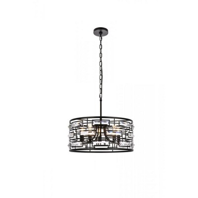 Elegant Lighting Kennedy 18.5 inch pendant in black