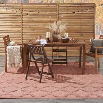 Coral Orange Trellis Flat Woven Synthetic 8' x 10' Rug