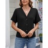 Women Button Casual Cardigan Sweater Loose Classic Short Sleeve Top T-Shirt Spring Summer - 4 of 4