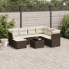 vidaXL Garden Sofa Set Brown, Cream White - 2 of 4