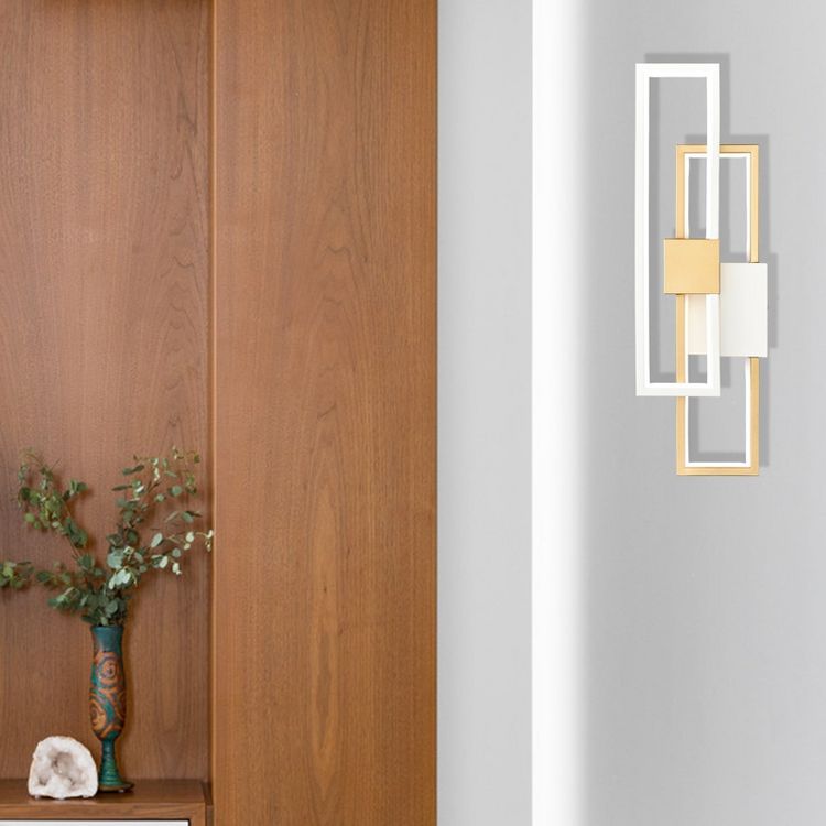 Claxy Gold LED Wall Sconce Modern Rectangle, 5 of 8
