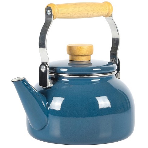 Blue Round Metal Beautyl Cast Iron Coffee Kettle Enamel Tea Pot