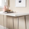 INFURNIC Desks Mid Century Modern Hairpin Leg Desk with Glossy MDF Top and Chrome Metal Legs Sturdy and Durable, White, 42"*20"*30" - 2 of 4