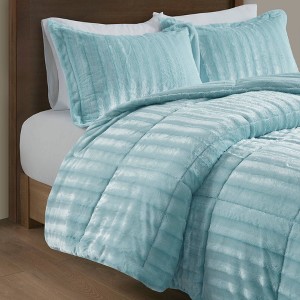 York Brushed Faux Fur Comforter Mini Set - 1 of 4