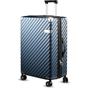 LUGGEX Luggage with Spinner Wheels, Polycarbonate Expandable Hard Shell Suitcase, Checked Large 27 Inch, Blue - 1 of 4
