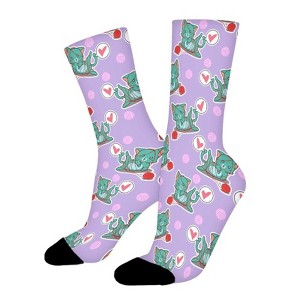 Dsane Cute Cat Is Playing With Yarn Women Printed Crew Socks Funny Funky Socks Soft Polyester Novelty Gifts for Artists Men - 1 of 4