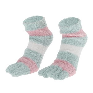 Unique Bargains Women's Warm Plush Yoga Five Toe Socks 1 Pair - 1 of 4