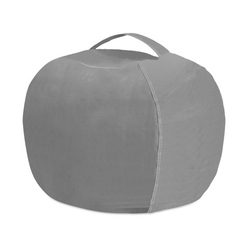 Steel Gray Faux Fur Memory Foam Lounge Bag, 1B-BAG-FUR
