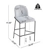 Sapphtopaz 2PCS Modern Bar Stools with Backrest & Footrest Upholstered Counter Height Stools with Metal Legs Barstools for Kitchen Island - 2 of 4