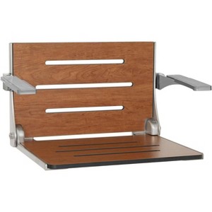 Seachrome Silhouette Comfort Folding Wall Mount Shower Bench Seat with Arms - 1 of 1