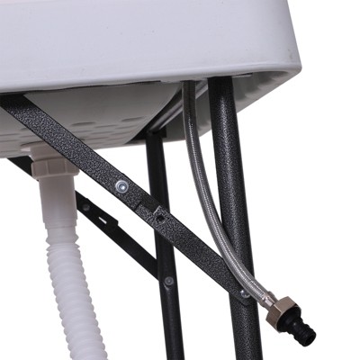 Outsunny 50" Portable Folding Fish Cleaning Table with Sink and Shelf