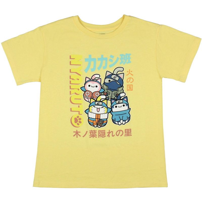 Nyanto x Naruto Nyruto Girls' Sasuke Kakashi Haruno Kids T-Shirt Tee, 1 of 4